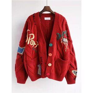 V-Neck Button Down Knit Cardigan